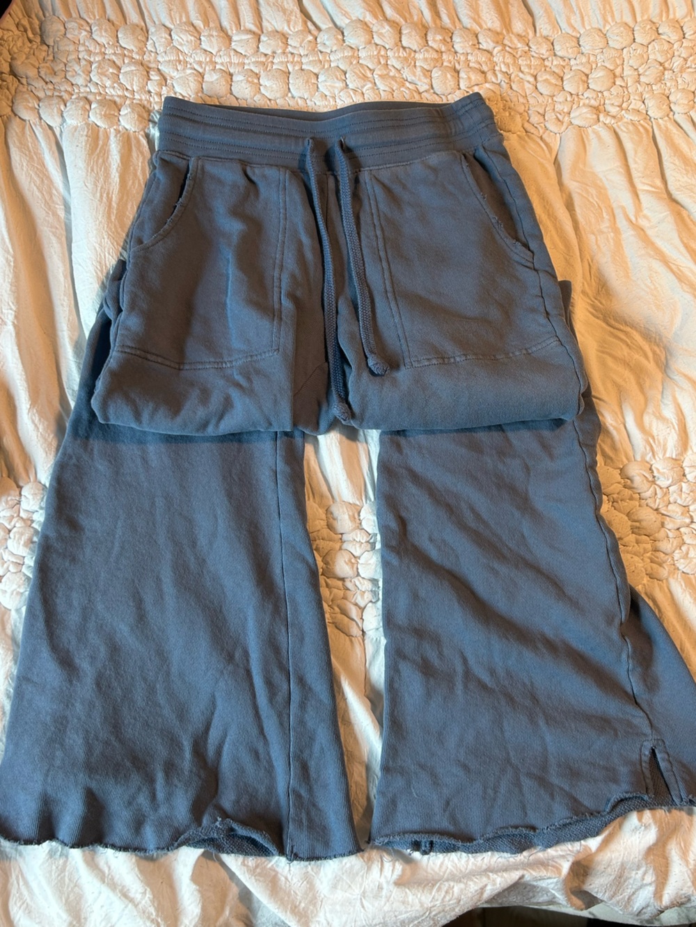 Aerie 100% cotton blue sweatpants grayish blue color XS